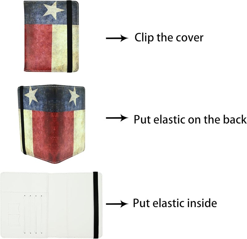 bassyil Texas Vintage Flag Passport Holder for Women and Men PU Leather Passport Cover for Travel - Image 4